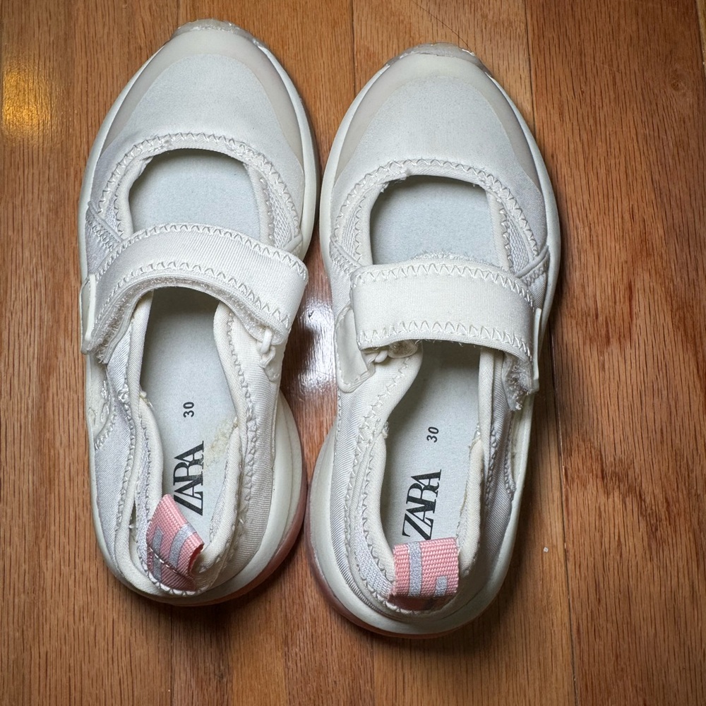 NEW! Zara Kids Cream and Pink Sneakers